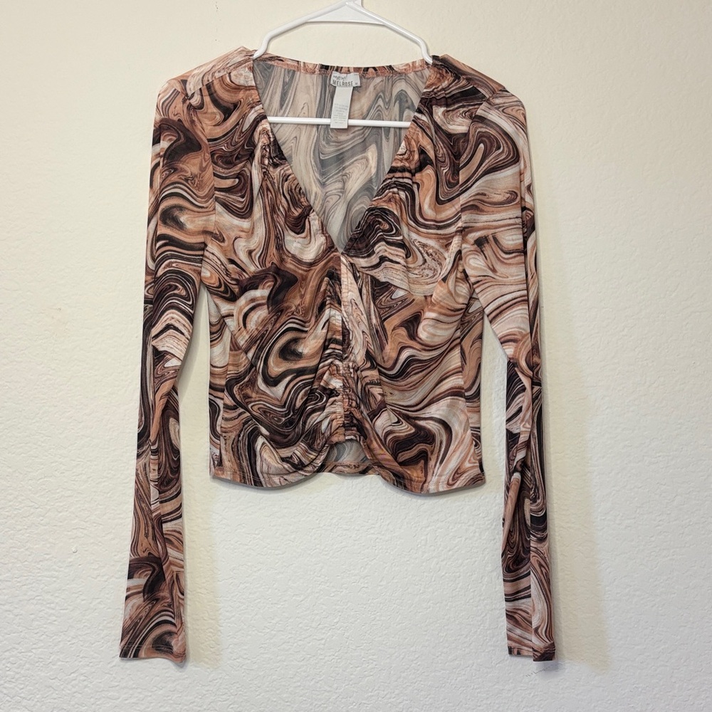 Elegant Swirl Long Sleeve Top